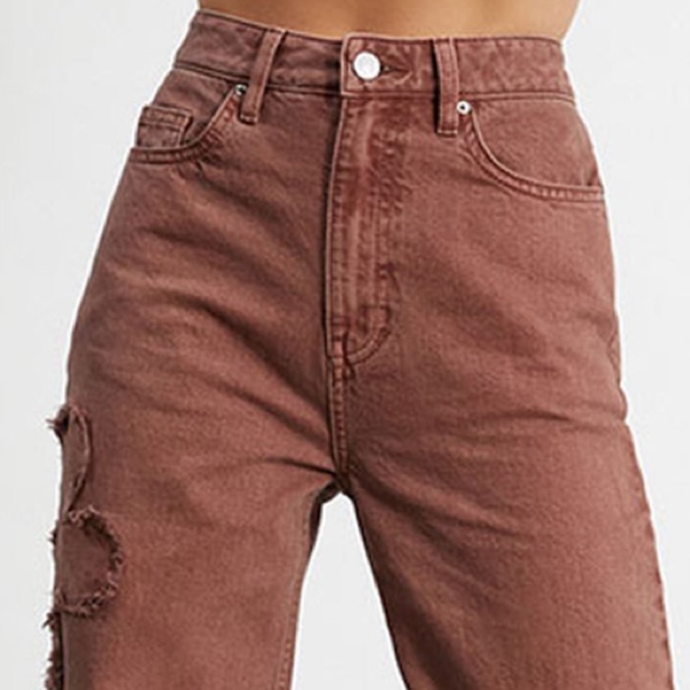 PacSun Eco Brown Flower Patch Boyfriend Jeans